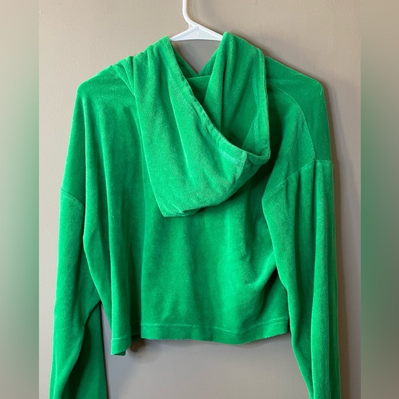 Juicy Couture Kelly Green Crop Hoodie women’s Size M - Picture 3 of 4